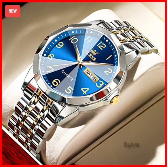 Large Face Unisex Dress Watch Stainless Steel Waterproof Luminous Date main image 6